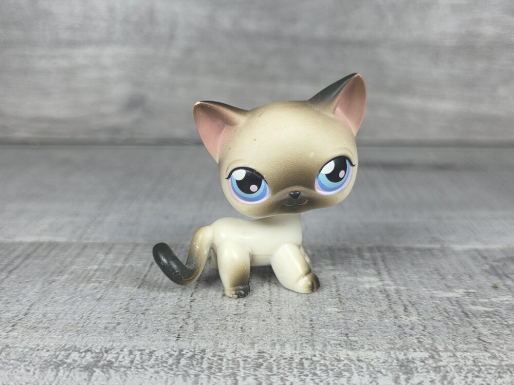 Littlest Pet Shop Siamese Kitty Cat Kitten Animal Figure Rare Vtg 2004 LPS g74a